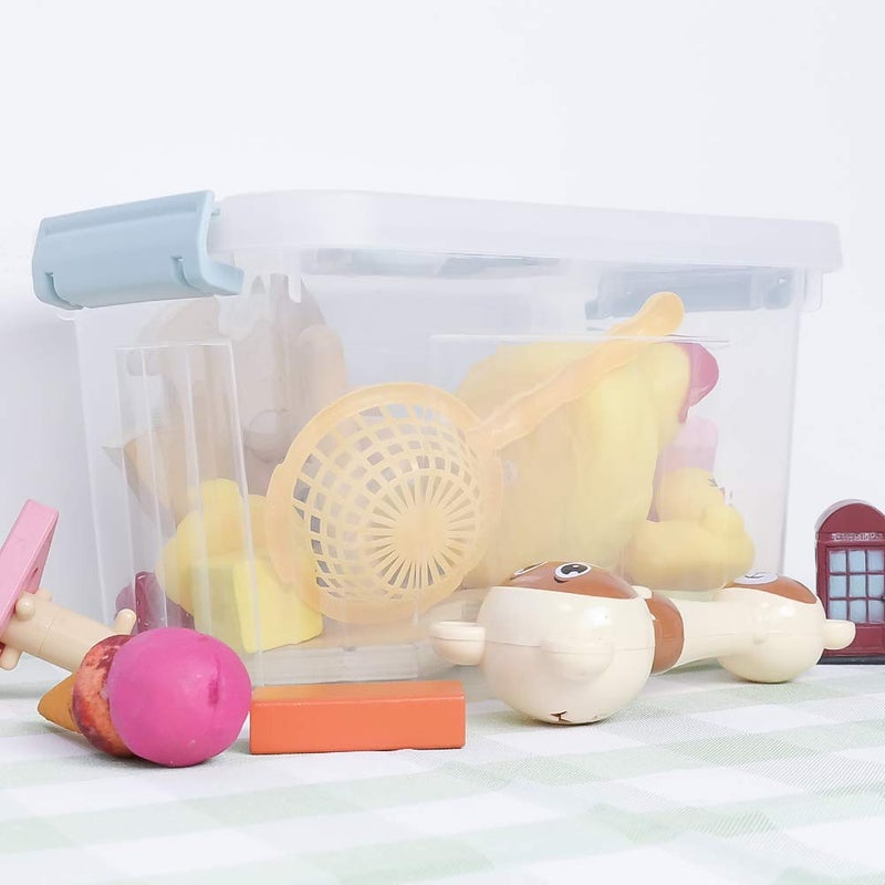 Pekky Plastic Storage Bin with Handle, Clear Latching Tote, 6 Quart, 6 Packs - Image 3